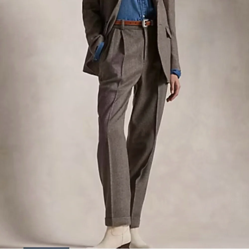 Ralph Lauren Taupe Herringbone Pants Size 10 - Picture 4 of 11